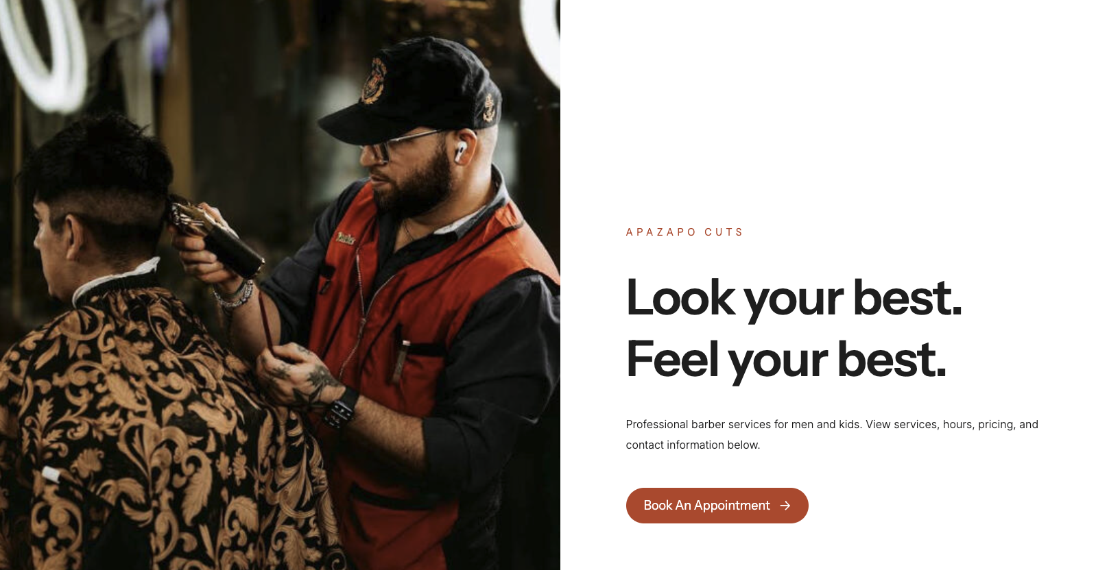 Apazapo Cuts website template screenshot